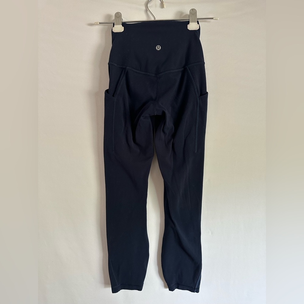 Lululemon Leggings Womens 0 Blue High Rise Ankle Pocket Yoga Athletic Pants